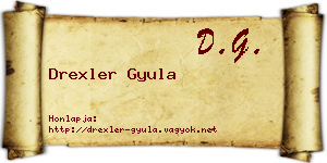 Drexler Gyula névjegykártya
